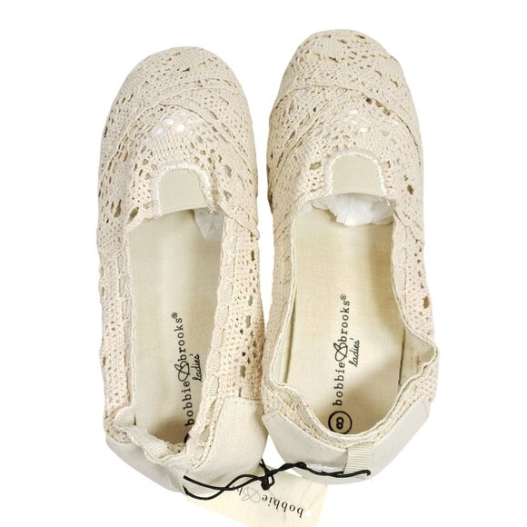 Bobbie Brooks Women's Size 8 Cream Lace Flats - Picture 7 of 8